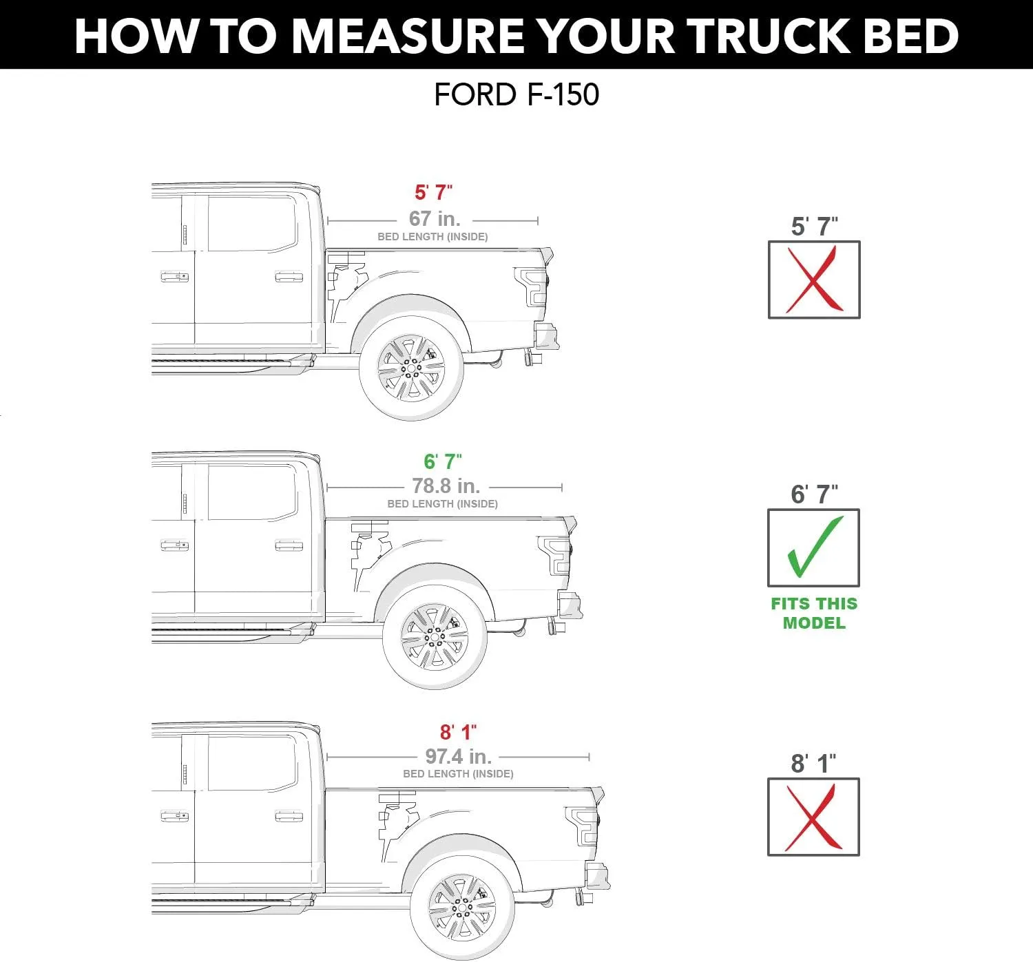 Lund Genesis Elite Tri-Fold Soft Folding Truck Bed Tonneau Cover | 95873 | Fits 2009 - 2014 Ford F-150 6' 7" Bed (78.8")