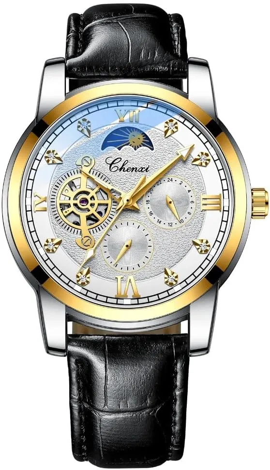 Luxury Men Automatic Winding Mechanical Watch Tourbillon Skeleton Waterproof Mens Watches Business Wristwatch Male Clock