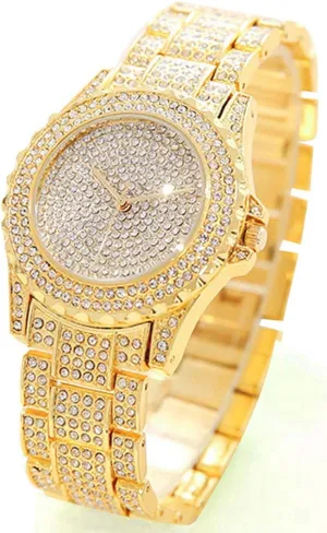 Luxury Women Watch Bling Bling Fashion Jewelry Crystal Diamond Rhinestone Ladies Watches Steel Band Round Dial Analog Clock Classic Quartz Female Charm Bracelet Dress Wristwatches