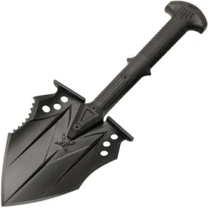 M48 Kommando Tactical Shovel Entrenchment Tool – Black Oxide Coating, Sharpened Edges for Cutting, Tough Glass-Fiber-Reinforced Nylon Handle – The Ultimate Tactical Shovel - 16 1/4" Overall