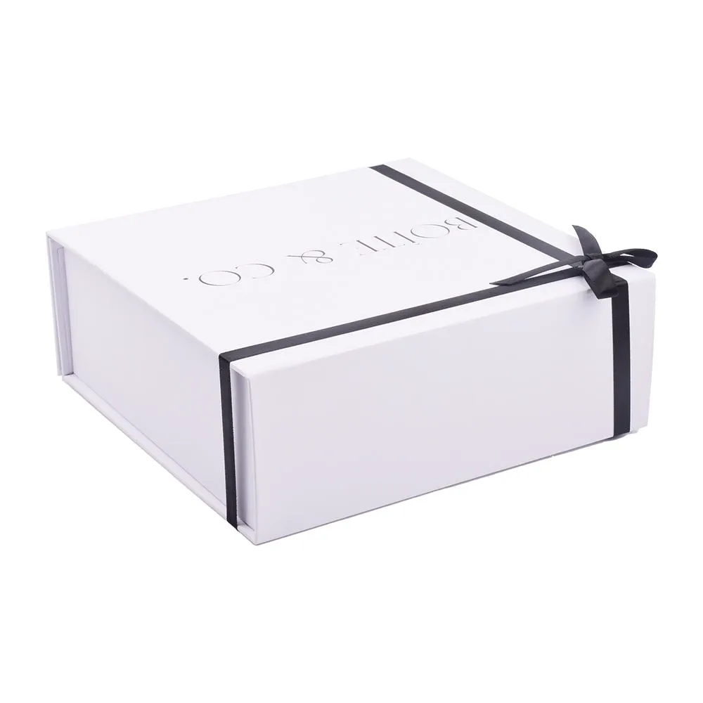 Magnetic Closure Folding Paper Gift Boxes With Ribbon