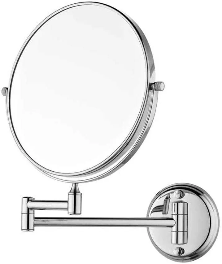 Makeup Mirror 8 Inch Wall Mounted Shaving Mirror Extending Folding Double Side Cosmetic Make Up 3X Magnification
