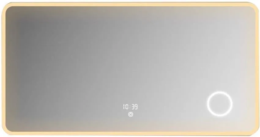 Makeup Mirror Led Anti-Fog Vanity Makeup Mirror Bathroom Smart Touch Screen Wall Mirror (Size : 130 * 80CM) (Size : 90 * 70CM)