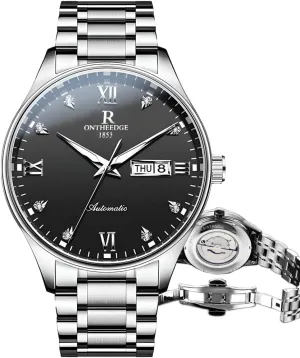 Male Business Mechanical Watches Simple Steel Luminous Calendar Watch Men Gifts Luxury Automatic Wristwatches Waterproof