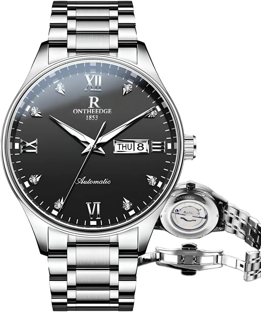 Male Business Mechanical Watches Simple Steel Luminous Calendar Watch Men Gifts Luxury Automatic Wristwatches Waterproof