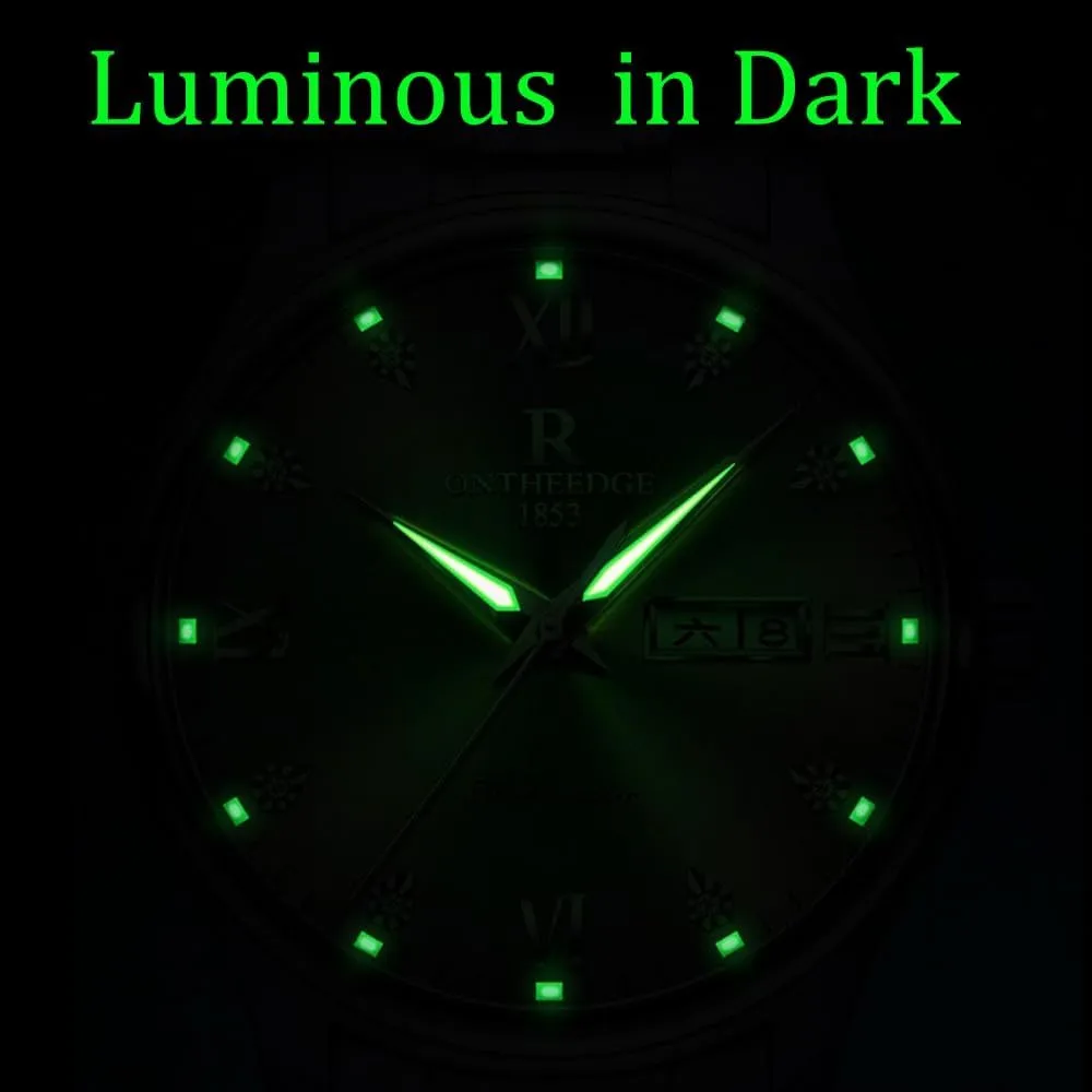 Male Business Mechanical Watches Simple Steel Luminous Calendar Watch Men Gifts Luxury Automatic Wristwatches Waterproof