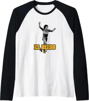 Maradona El Diego Boca Juniors Raglan Baseball Tee