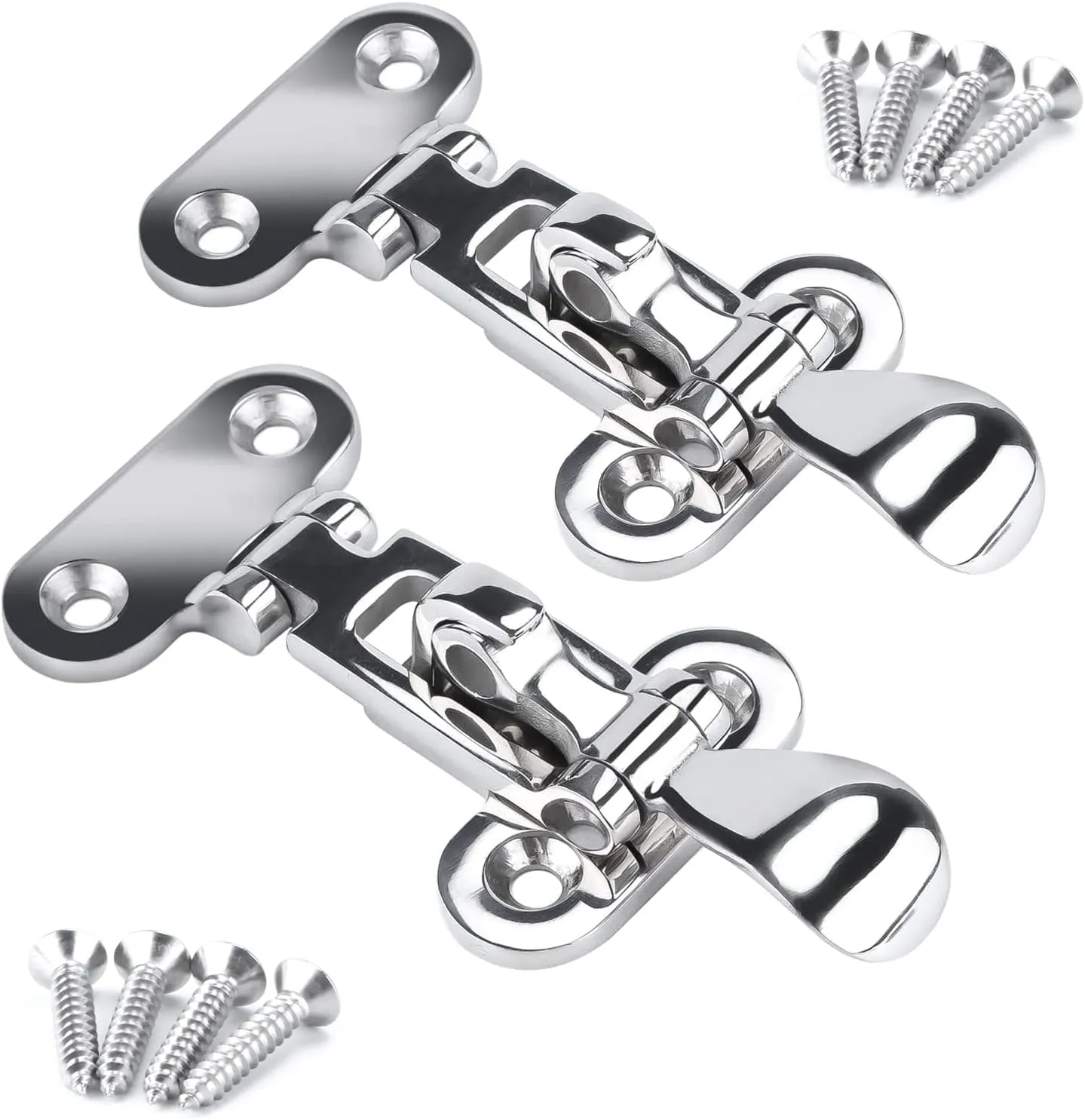 Marine 316 Stainless Steel Anti-Rattle Lockable Hatch,Hold Down Clamp Latch,Marine Hatch Locker (2 PCS)
