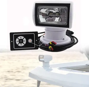 Marine Halogen Spotlight - 100W Bulb Searchlight for Boat, Truck, Car Electrical Lighting, 12V (Halogen)