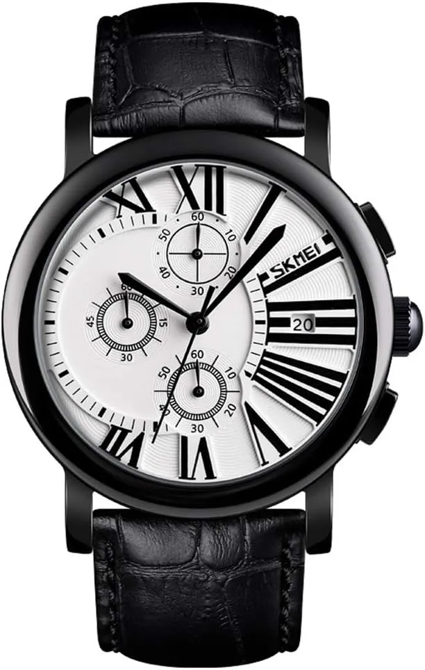 MASTOPMens Leather Watches Colorful Sport Waterproof Date Quartz Analog Wrist Watch