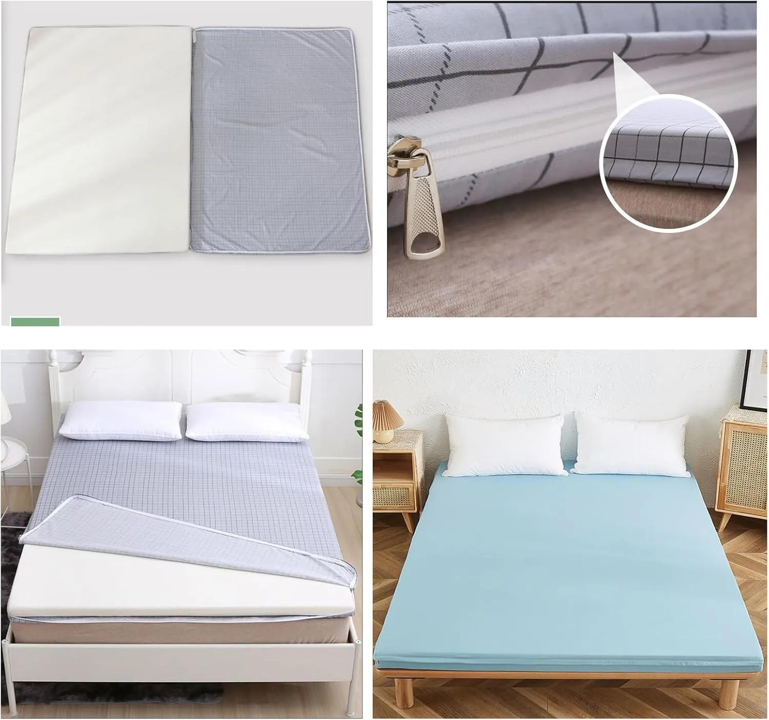 Mattress Cover for Traditional Japanese Futon Mattress with Zipper Futon Slipcovers Soft and Machine Washable Tatami Futon Mattress Protective Cover,B,Twin(90x200cm)