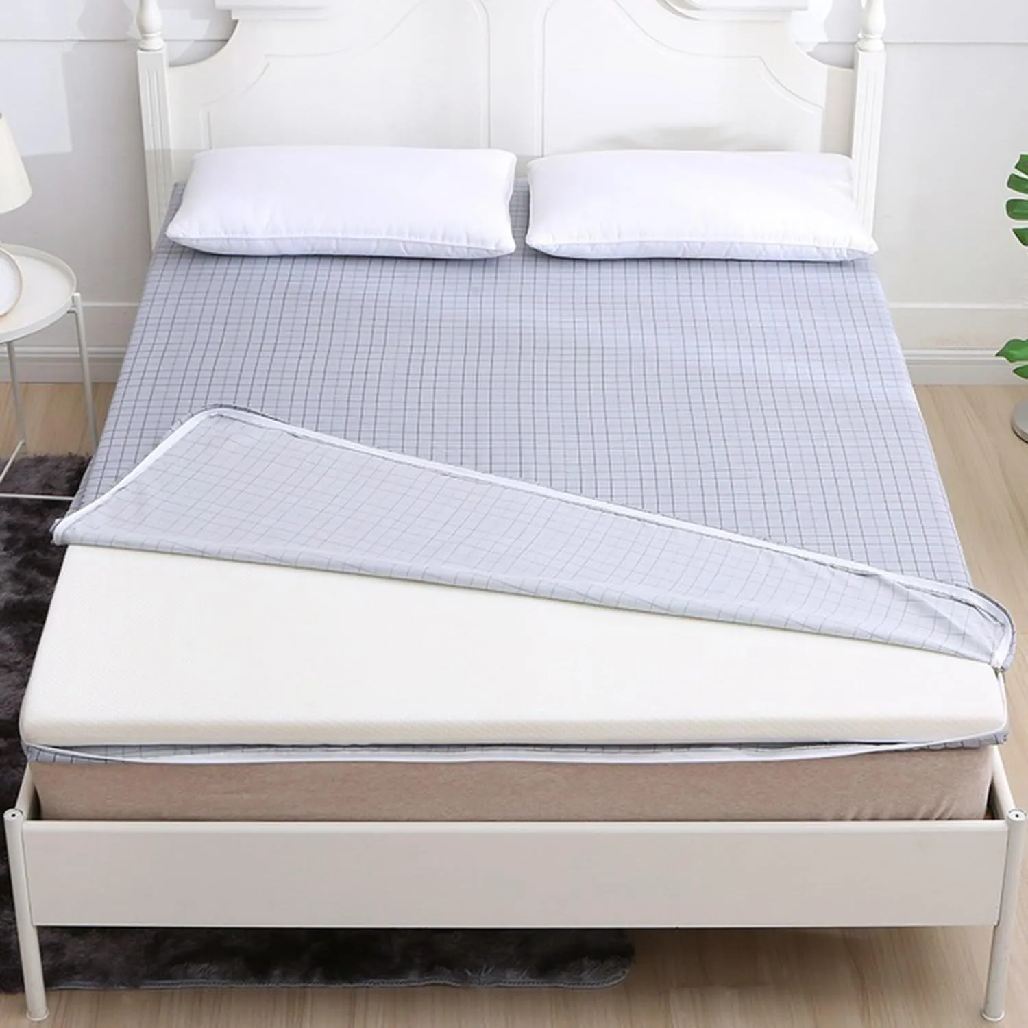Mattress Cover for Traditional Japanese Futon Mattress with Zipper Futon Slipcovers Soft and Machine Washable Tatami Futon Mattress Protective Cover,B,Twin(90x200cm)