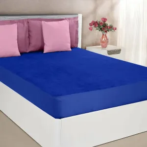 Mattress Protector Bed Protector For Single Bed Waterproof for Baby & Adult (78 x 36 Inchs) - Royal Blue