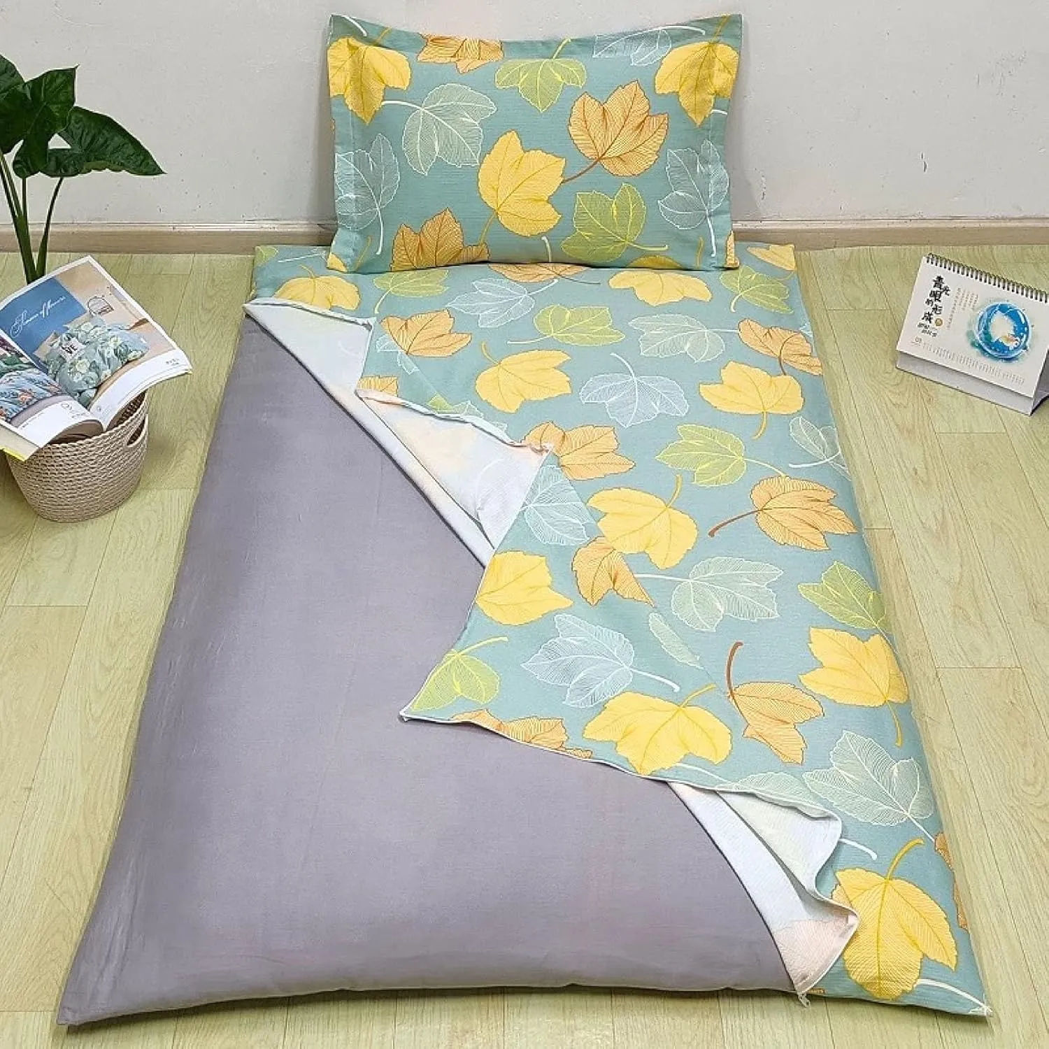 Mattress Protector Cover for Traditional Japanese Futon Mattress Hood with Zipper, Tatami Korean Floor Mattress Sleeping Mat Protector Washable Skin Friendly Without(B,Twin Size: 39.3" x78.7)