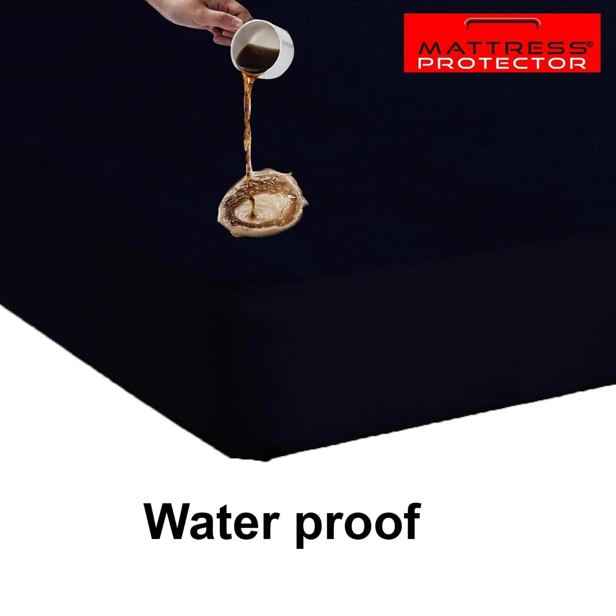 Mattress Protector Dark Blue Waterproof Cover for King Size Bed (72 x 72 inch)
