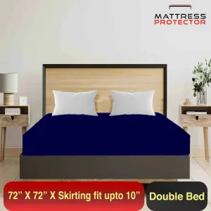 Mattress Protector Dark Blue Waterproof Cover for King Size Bed (72 x 72 inch)