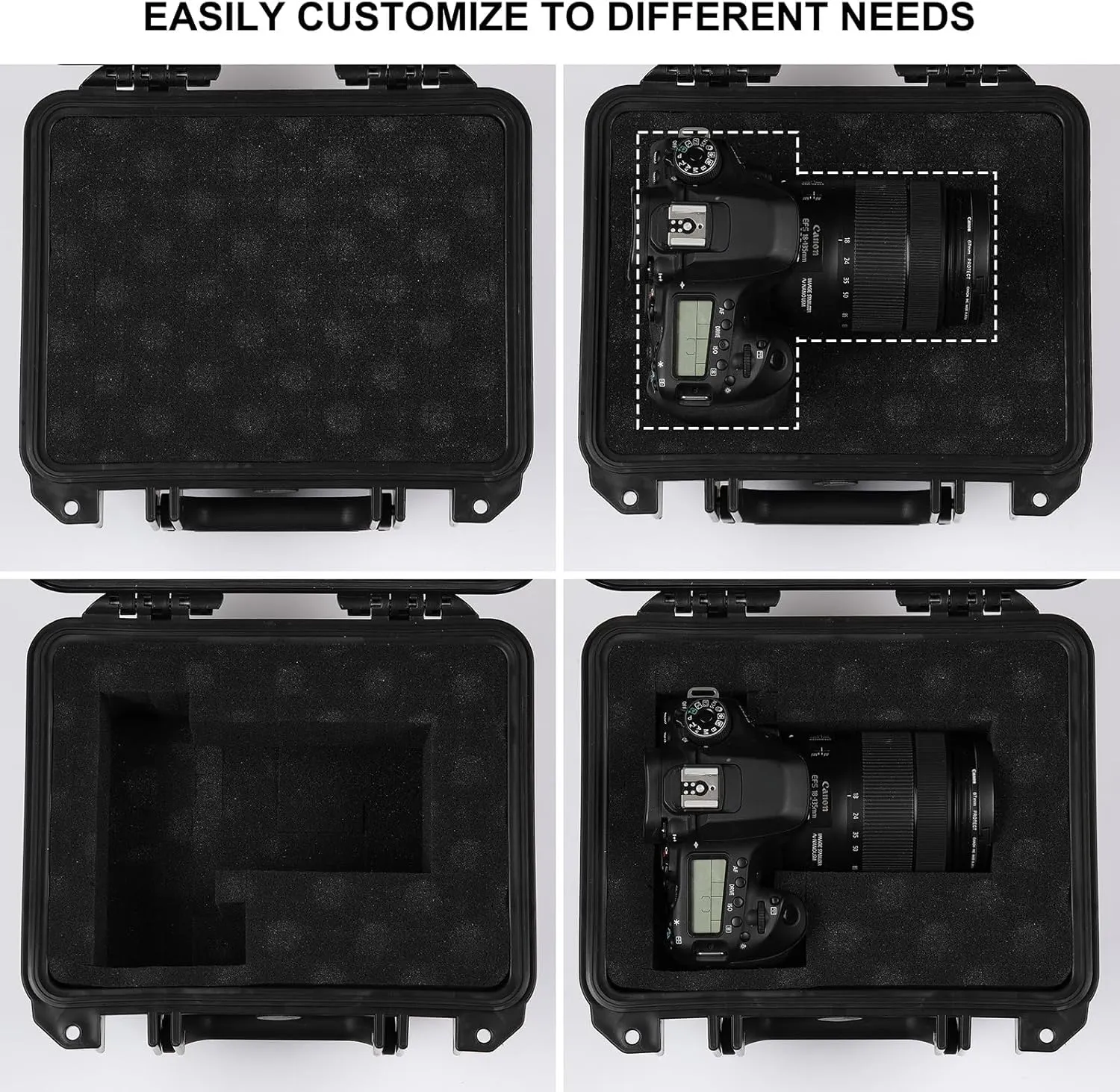 Mayouko Portable Tool Box with Shock- Proof Sponge, Water Proof Grade IP67, Waterproof Hard Case with Foam Insert, Explosion Proof Box,Waterproof Hard Case, 10.4"Lx 9.4"Wx 6.9"H