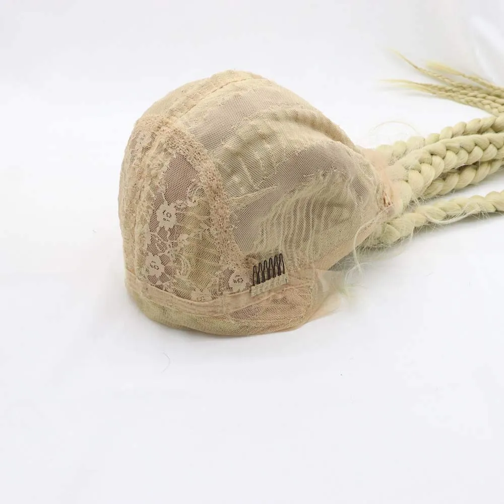 Melody Wig613#Blonde Hand Made-Wig Braid Synthetic Lace Front 5 Braid Wigs Box Braiding Hair Wig Cornrow Braids Hair Wig Cosplay Wigs