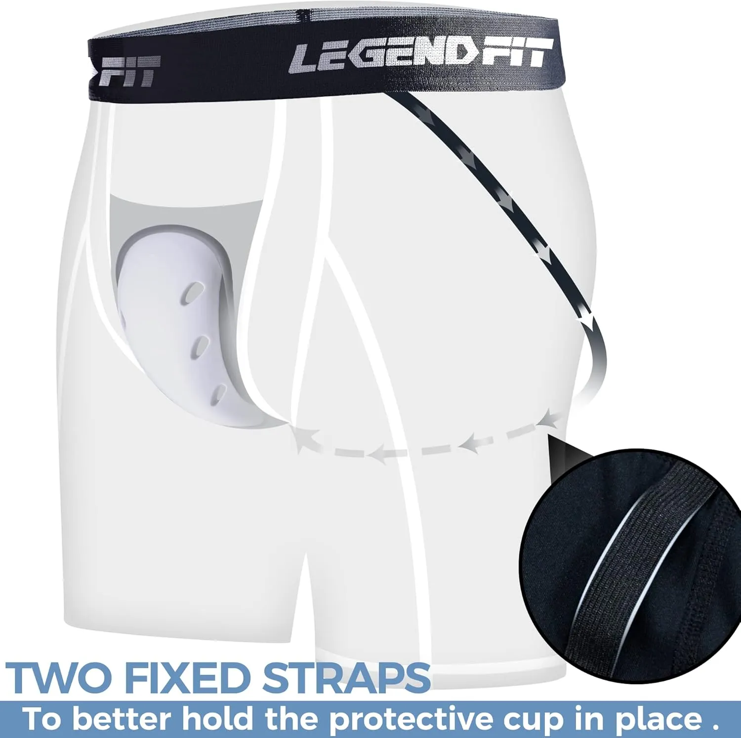 Men Baseball Football Compression Shorts w/Cup Straps Protective Athletic Sliding Underwear Lacrosse Cricket