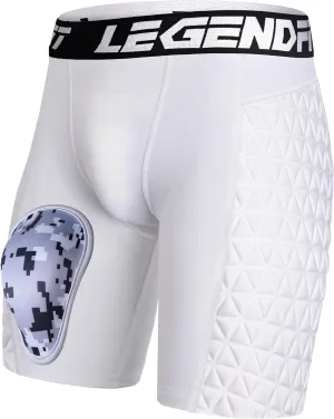 Men Baseball Sliding Underwear w/Cup Athletic Padded Compression Shorts Protector Support Football