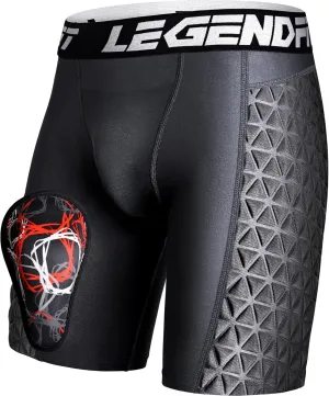 Men Baseball Sliding Underwear w/Cup Athletic Padded Compression Shorts Protector Support Football