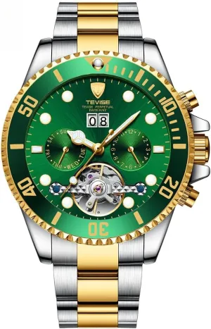 Men's Fashion Glow-in-The-Dark Waterproof Mechanical Watch Tourbillon Hollow Men's Sports Watch