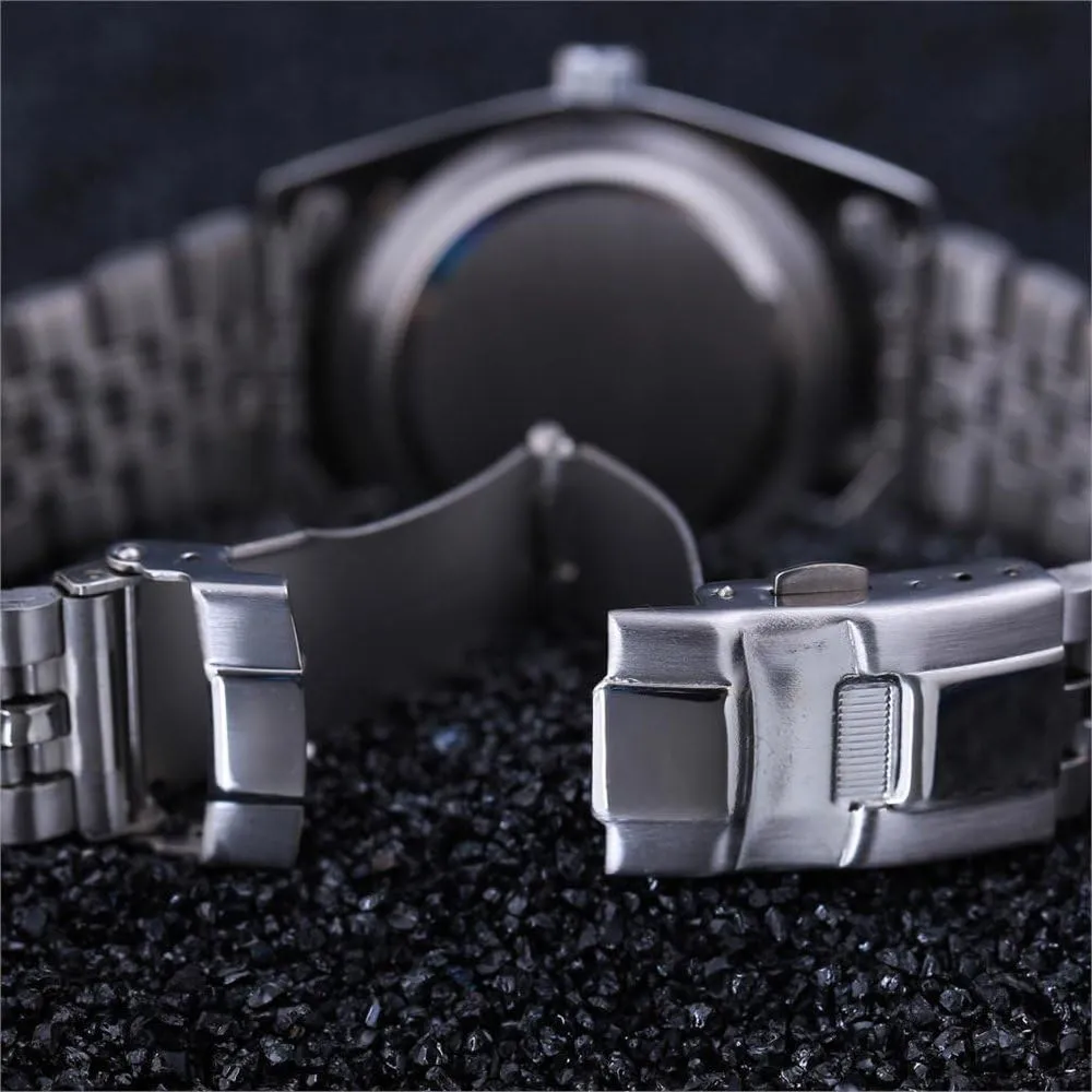 Mens Fashion Luxury Stainless Steel Calendar Rhinestone Waterproof Sports Women Unisex Quartz Watch
