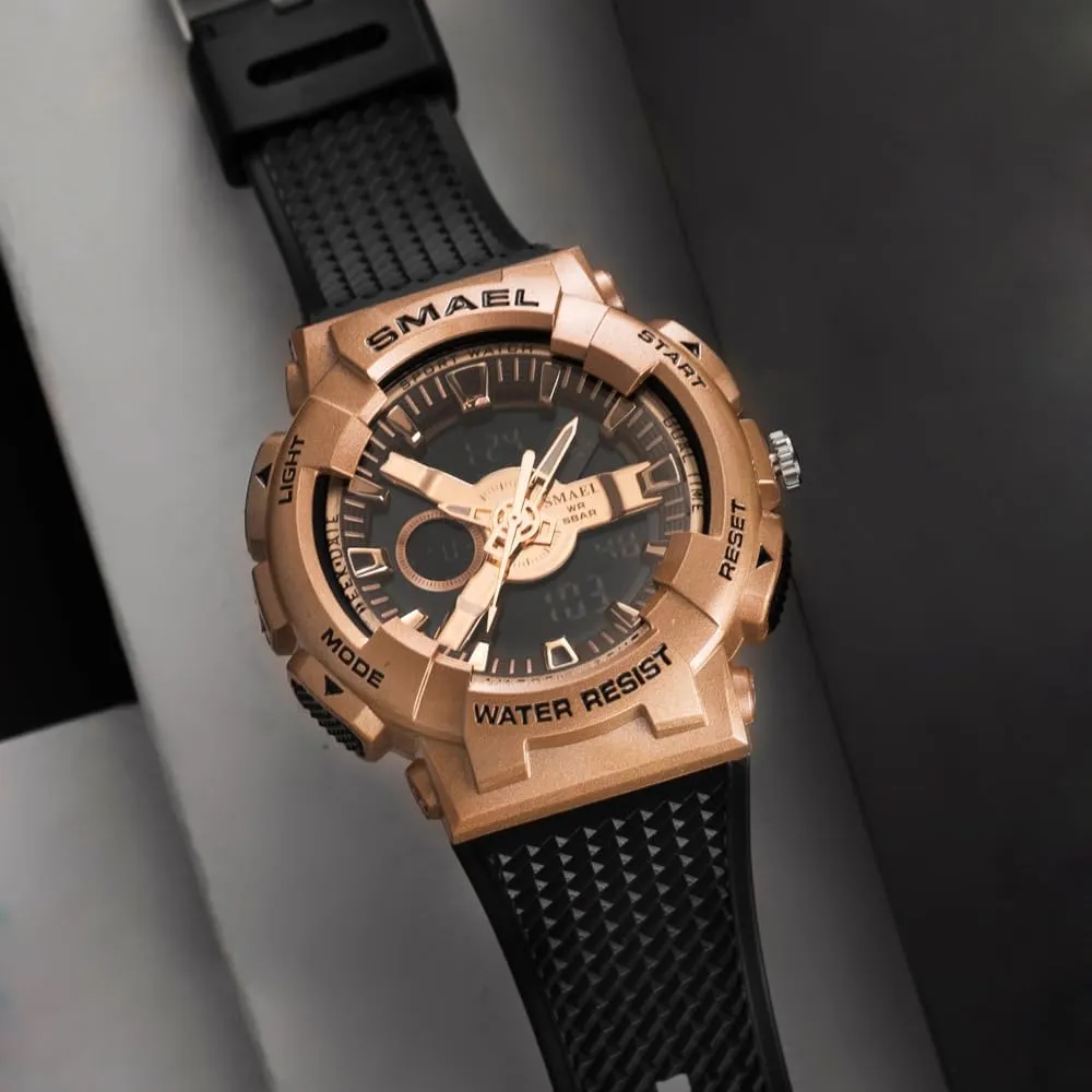 Men's Sport Watches for Men Alarm Military Stopwatch LED Digital Back Light Dual Time Display 8006 Male Wristwatch Army