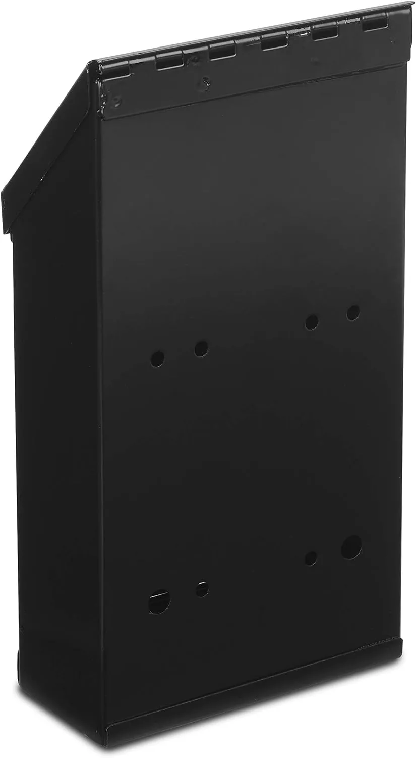 Metal Donation Box-Suggestion Box with Slot and Lock-Cash Lock Box for Money-Waterproof Drop Box-Comment and Ballot Voting Box-Comes with pre-drilled Holes for Easy Wall mounting 10x6x2.5(Black)