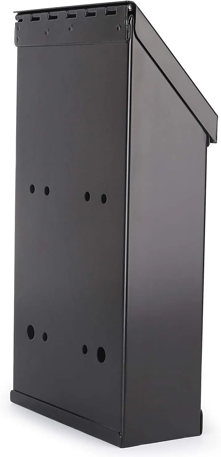 Metal Donation Box-Suggestion Box with Slot and Lock-Cash Lock Box for Money-Waterproof Drop Box-Comment and Ballot Voting Box-Comes with pre-drilled Holes for Easy Wall mounting 10x6x2.5(Black)