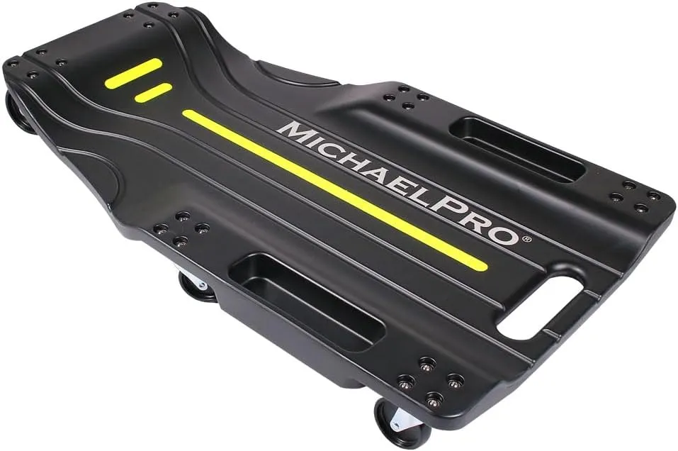 MichaelPro 40-Inch Mechanic Creeper – Low Profile Automotive Creeper, 350 Lbs Capacity Rolling Garage Car Creeper, Shop Creeper with Tool Trays | MP016003