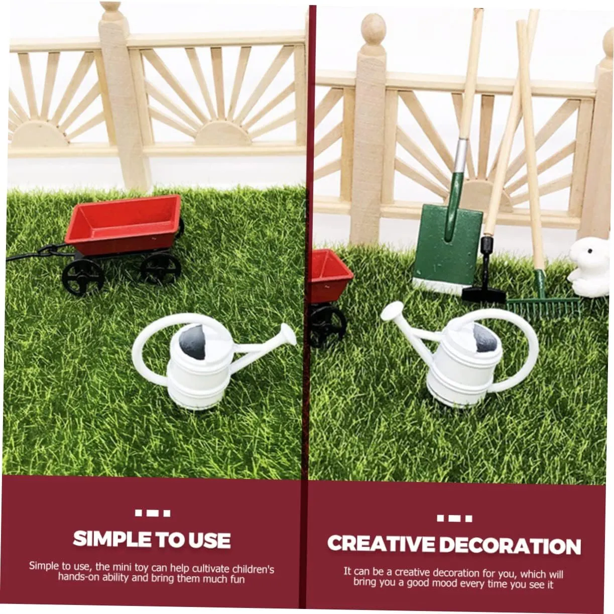 Mikikit 5 Sets Mini House Garden Accessory Miniature Gardening Tool Decor for Fun to Enhance Imagination Creativity for Dollhouses Fairy Garden Scenes