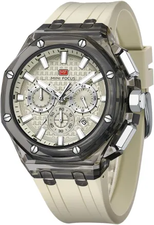Mini Focus Men Watches,Multifunction Transparent Analog Display Silicone Strap Calendar Quartz Waterproof Trend Wrist Watches for Men