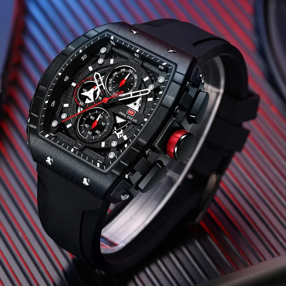 Mini Focus Men's Watch Fashion Sport Wrist Watches (Chronograph/Waterproof/Luminous/Calendar) Silicon Strap Quartz Watch for Men