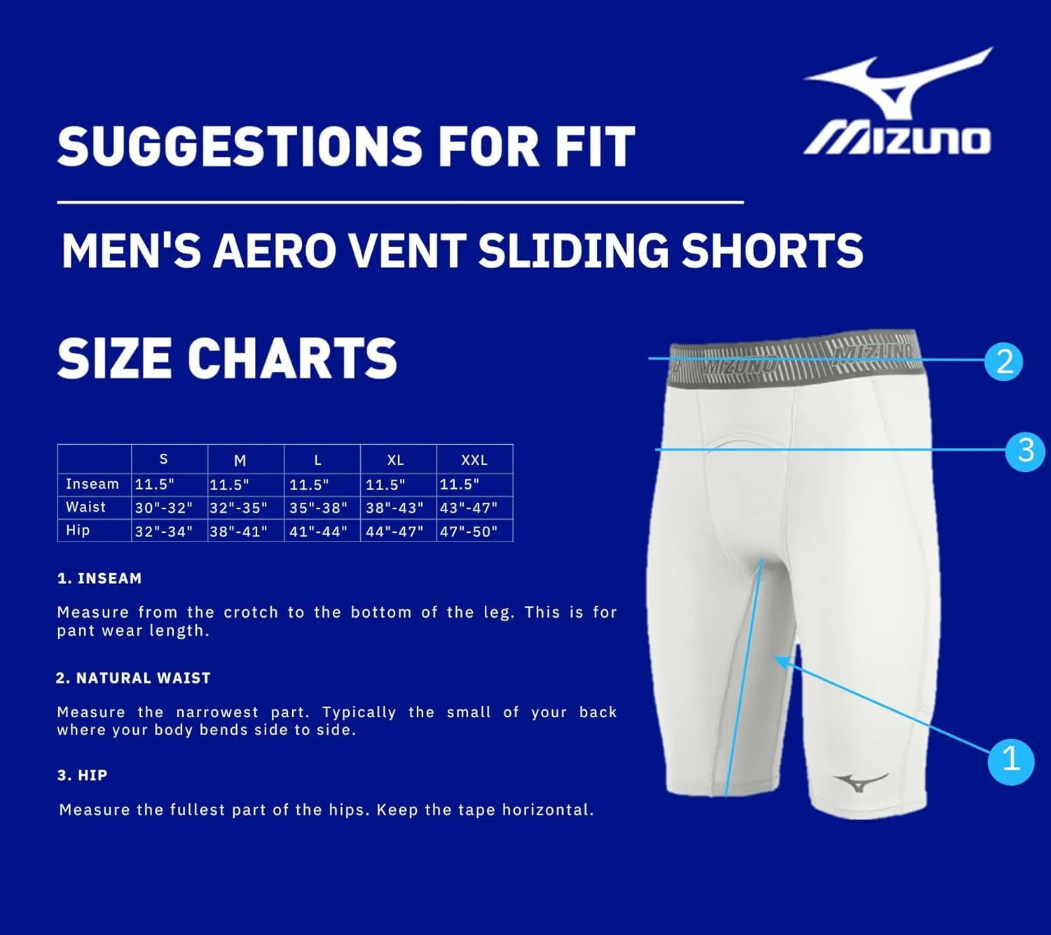 Mizuno Men's Aero Vent Padded Baseball Sliding Short
