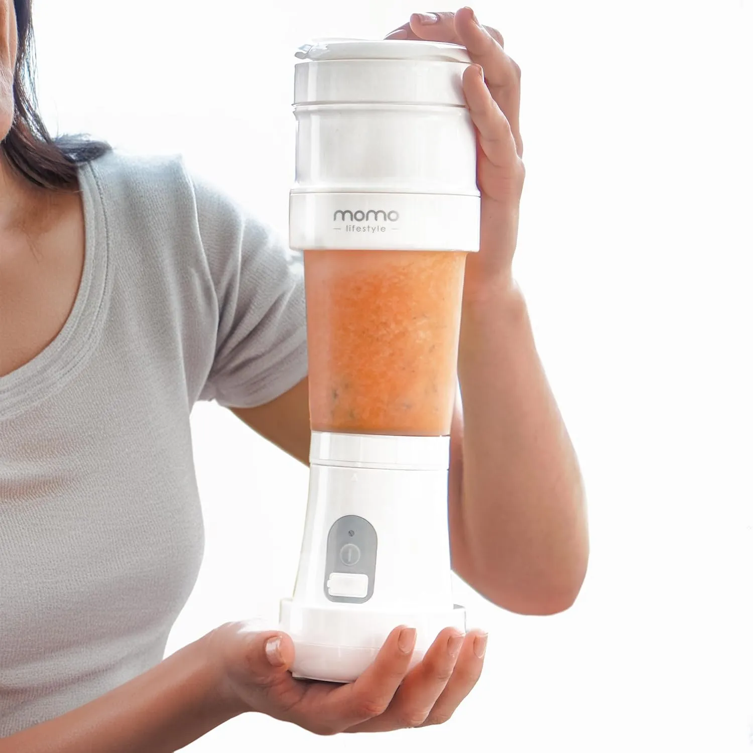 Momo Lifestyle Portable Blender for Shakes & Smoothies | Collapsible, Rechargeable, BPA-Free Travel Blender