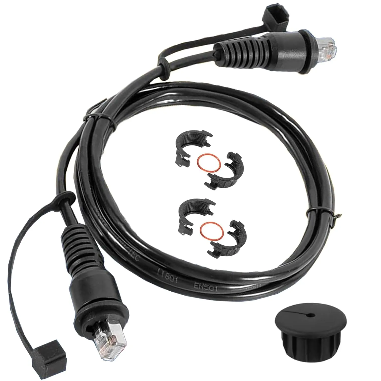 mooncar 6 Ft Marine Network Cable 010-10550-00 for Marine RJ45 Fit for Garmin Navigation Screen Devices with Split Connector and Waterproof Cap
