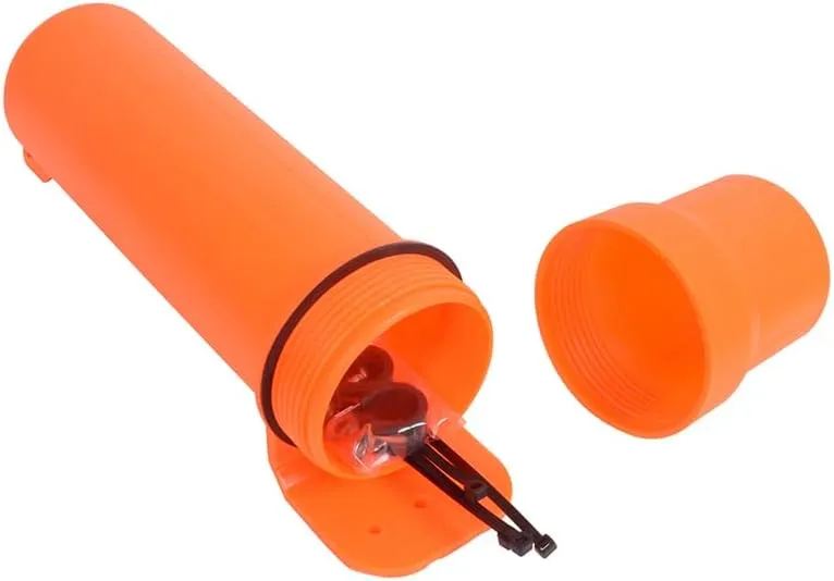 MOTO4U Motorcycle Off-Road Universal Waterproof Tool Tube Gloves Raincoat Storage Box Cap Holder Canisters Tool Repair Box Document Holder in Orange 80MM