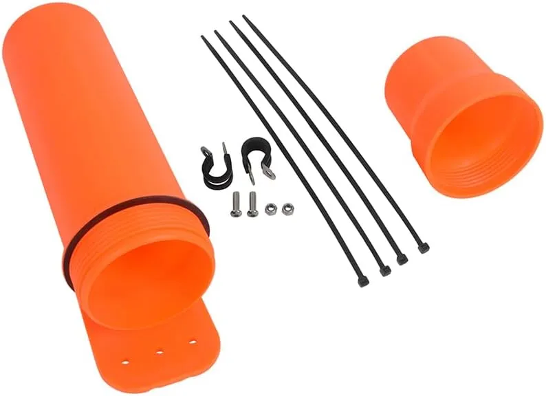 MOTO4U Motorcycle Off-Road Universal Waterproof Tool Tube Gloves Raincoat Storage Box Cap Holder Canisters Tool Repair Box Document Holder in Orange 80MM