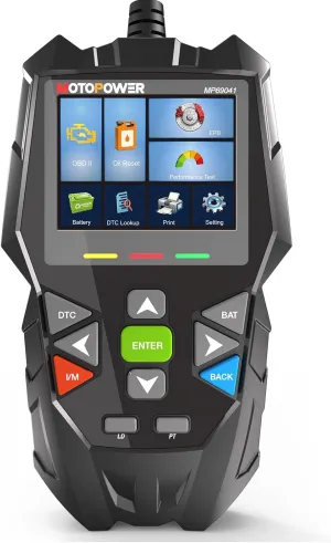 MOTOPOWER MP69041 OBD2 Code Reader Scanner Tool Oil Maintenance Reset, EPB Reset, Performance Test, Live Data, Pro-Level Design & Lifetime Updates (Professional Diagnostic Tool, Large)