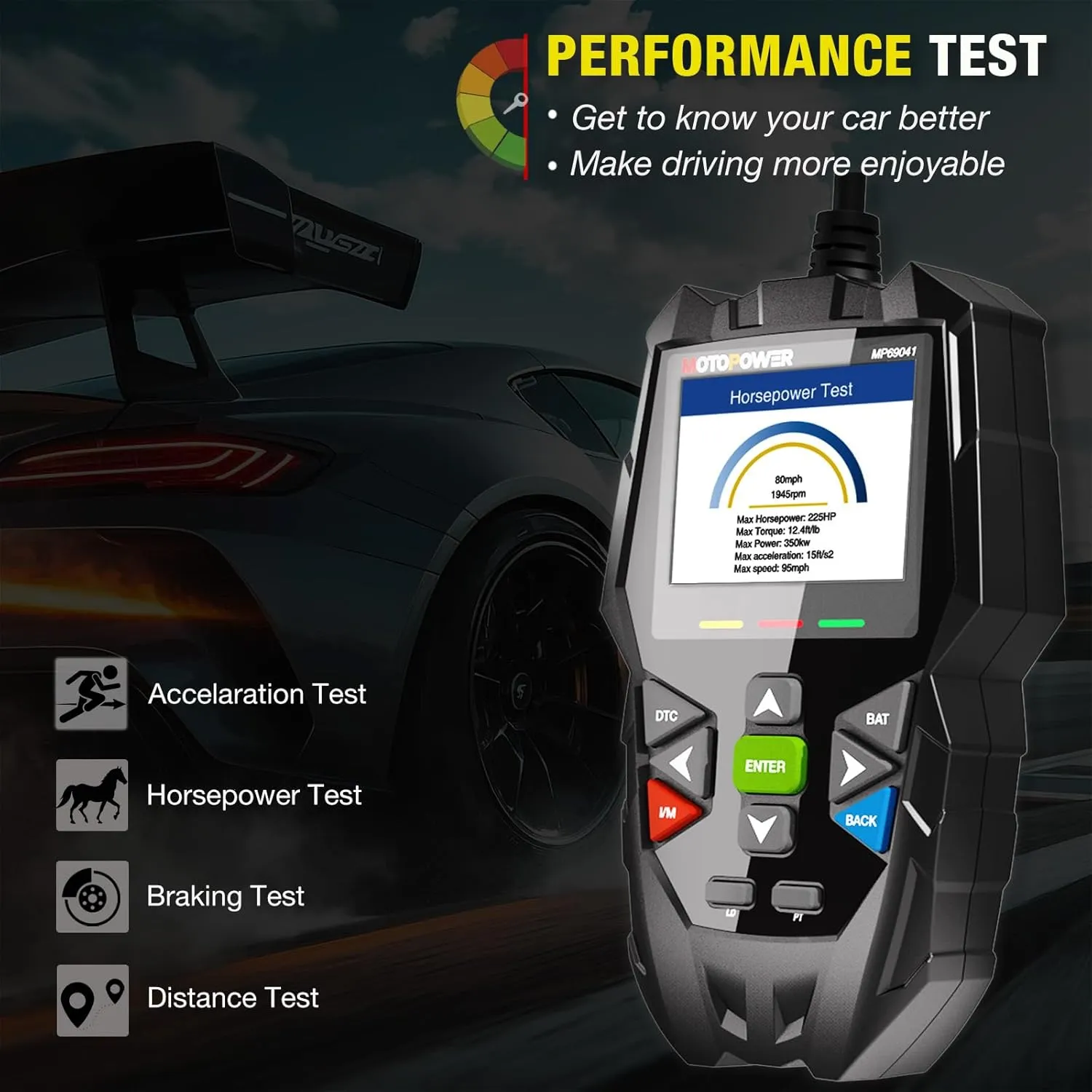 MOTOPOWER MP69041 OBD2 Code Reader Scanner Tool Oil Maintenance Reset, EPB Reset, Performance Test, Live Data, Pro-Level Design & Lifetime Updates (Professional Diagnostic Tool, Large)