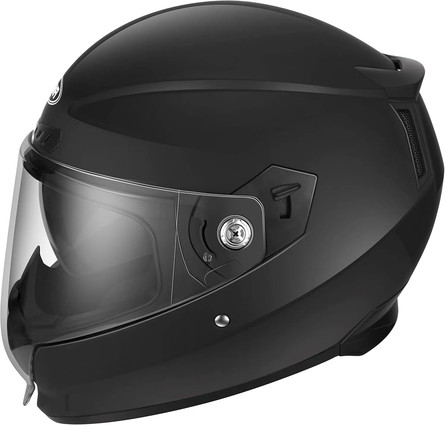 Motorcycle Full Face Helmet - YEMA Helmet YM-838 Motorbike DOT Approved Racing Helmet with Sun Visor for Adult, Men and Women - Matte Black,S