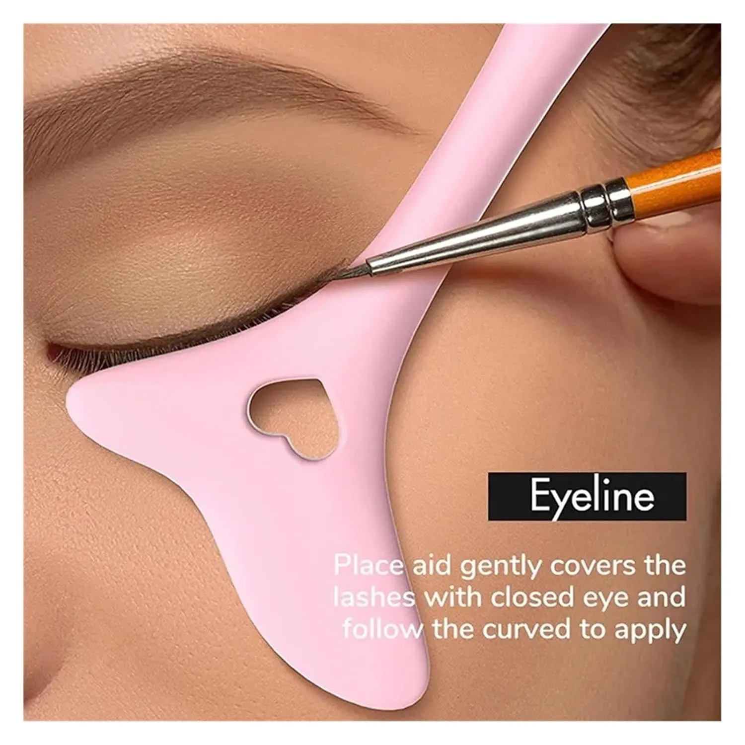 Multi-functional Eyeliner Stencil Wing Tips Silicone Eyeliner Aid Drawing Lipstick Wearing Aid Reusable Makeup Tools(Yellow)