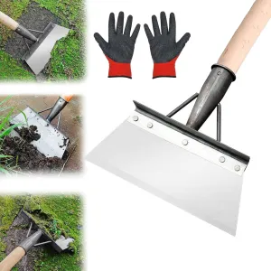 Multifunctional Cleaning Shovel, Multifunction Garden Shovel, Manganese Stainless Steel Garden Cleaning Flat Edging Shovel for Weeds and Moss, Square Garden Spade Shovel for Digging (11.8in,1)