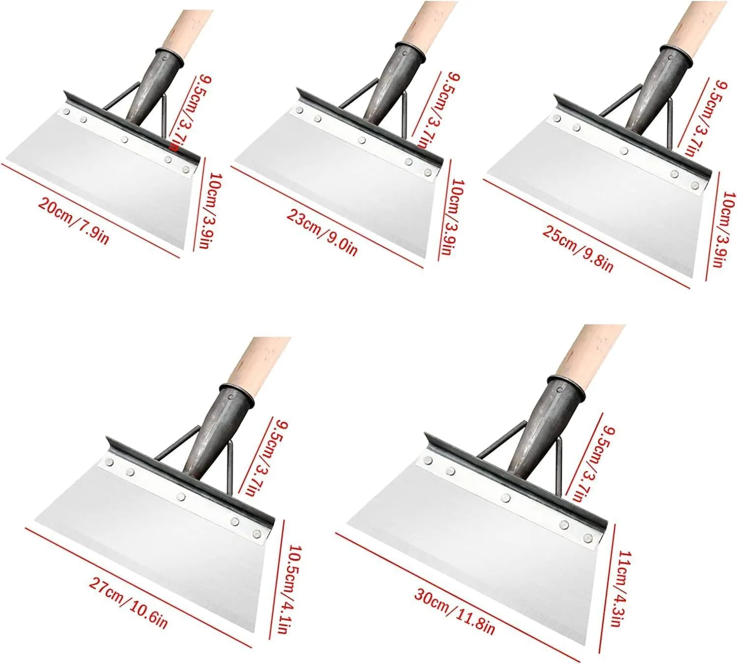Multifunctional Cleaning Shovel, Multifunction Garden Shovel, Manganese Stainless Steel Garden Cleaning Flat Edging Shovel for Weeds and Moss, Square Garden Spade Shovel for Digging (11.8in,1)