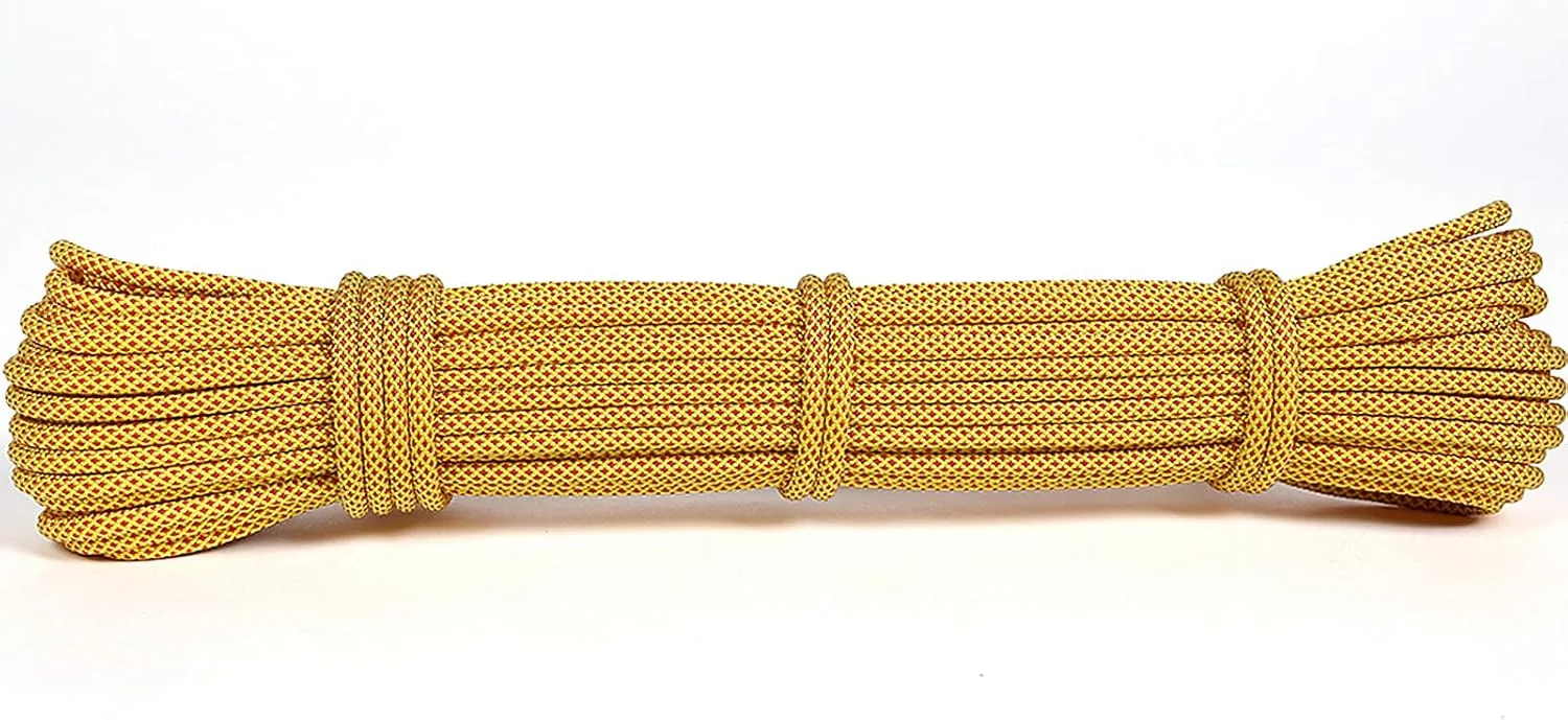 Multifunctional Outdoor 6mm Auxiliary Rope Grabbing Rope Binding Rope, The Tension is 500KG (Yellow Clip Red)(Size:10M)
