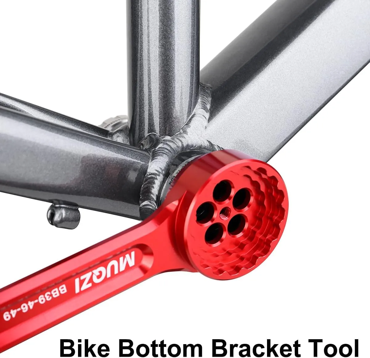 MUQZI Bike Bottom Bracket Tool, 12/16-Notch Multi - function Bottom Bracket Wrench 39/41/44/46/49mm for Shimano, SRAM, FSA, Rotor, Chris King, Truvativ GXP, Red