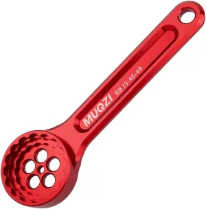 MUQZI Bike Bottom Bracket Tool, 12/16-Notch Multi - function Bottom Bracket Wrench 39/41/44/46/49mm for Shimano, SRAM, FSA, Rotor, Chris King, Truvativ GXP, Red