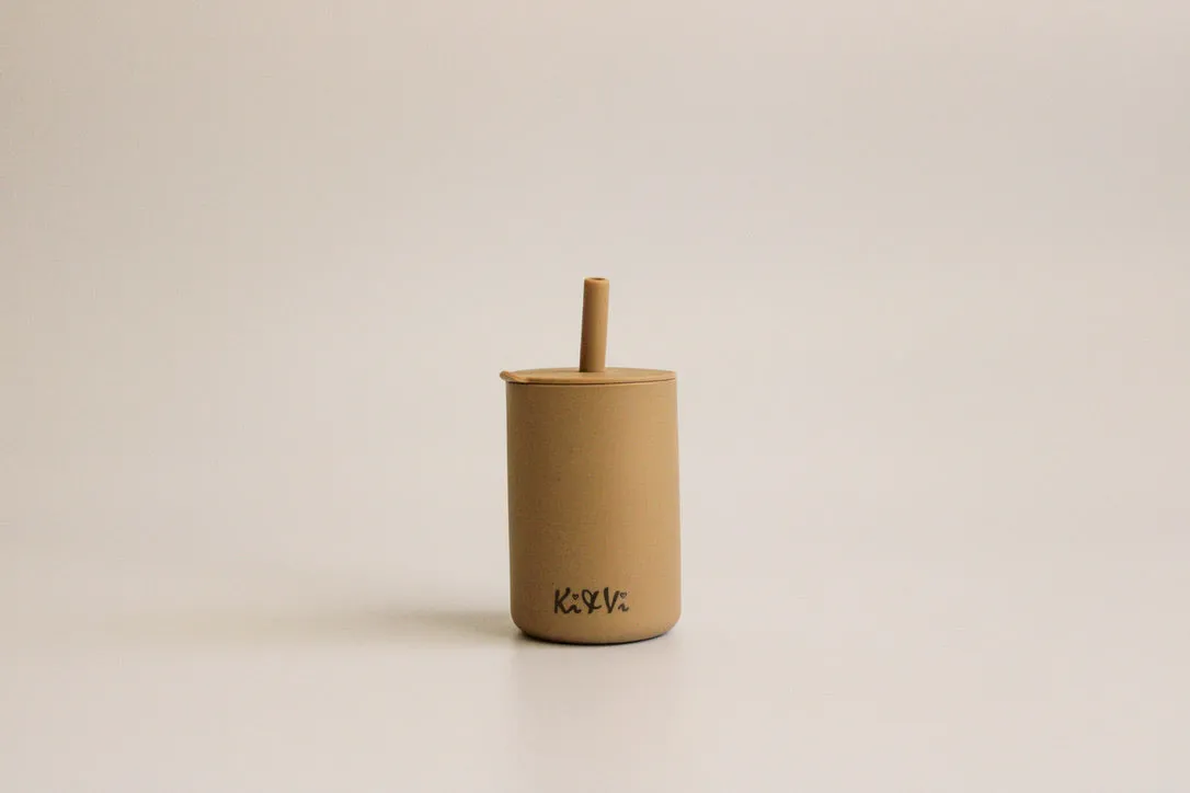 My First Cup & Straw in Taupe & Spice Pumpkin