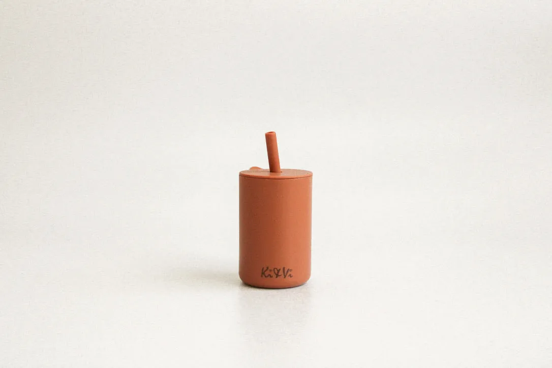 My First Cup & Straw in Taupe & Spice Pumpkin